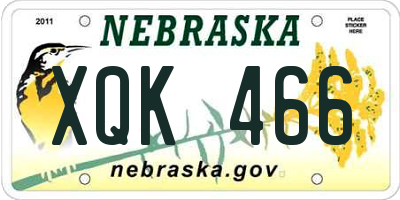 NE license plate XQK466