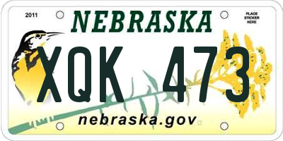 NE license plate XQK473