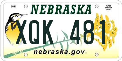 NE license plate XQK481