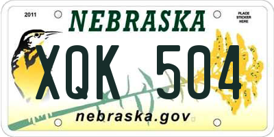 NE license plate XQK504