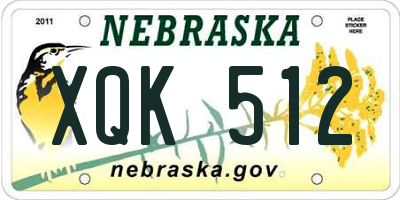 NE license plate XQK512