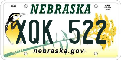 NE license plate XQK522