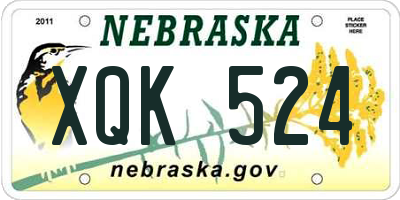 NE license plate XQK524