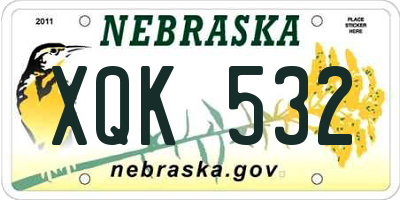 NE license plate XQK532