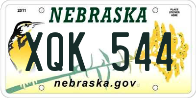 NE license plate XQK544