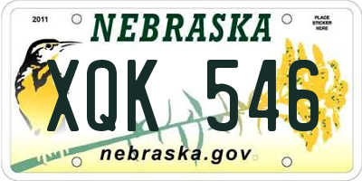 NE license plate XQK546