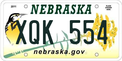 NE license plate XQK554