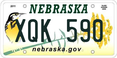 NE license plate XQK590