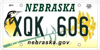 NE license plate XQK606