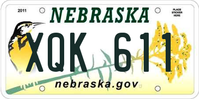 NE license plate XQK611