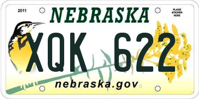 NE license plate XQK622