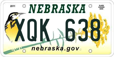 NE license plate XQK638