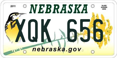NE license plate XQK656