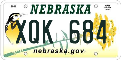 NE license plate XQK684