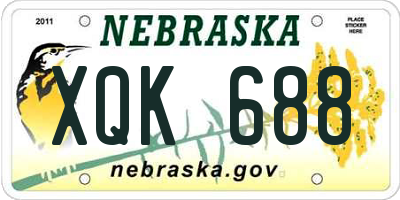 NE license plate XQK688