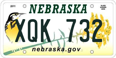 NE license plate XQK732