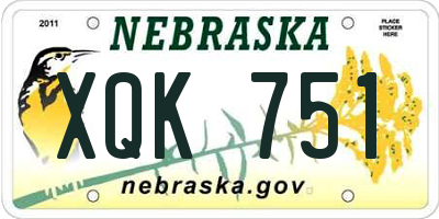 NE license plate XQK751