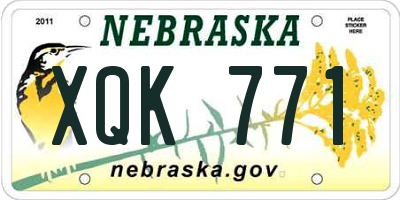 NE license plate XQK771