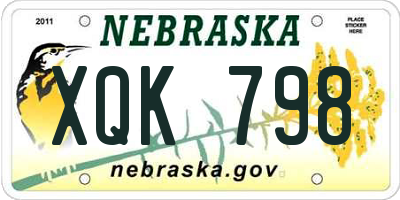 NE license plate XQK798