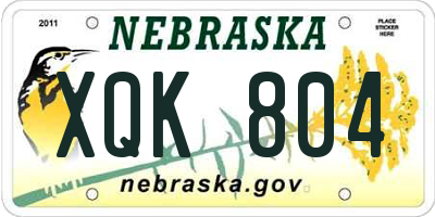 NE license plate XQK804