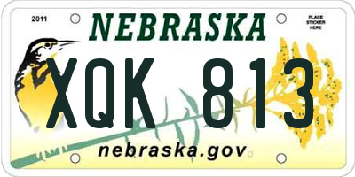 NE license plate XQK813