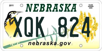 NE license plate XQK824