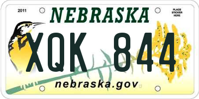 NE license plate XQK844