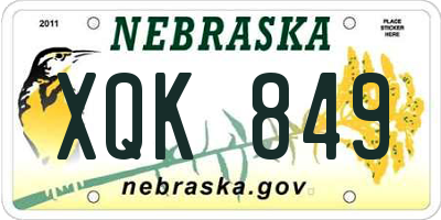 NE license plate XQK849