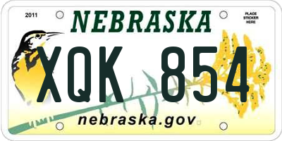 NE license plate XQK854