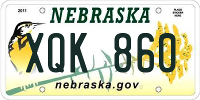 NE license plate XQK860