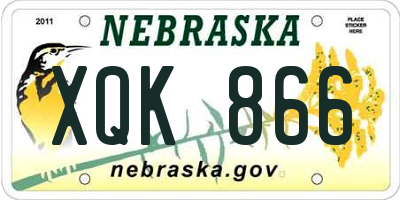 NE license plate XQK866