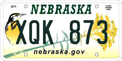 NE license plate XQK873