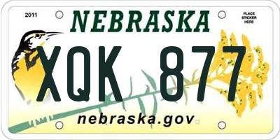 NE license plate XQK877