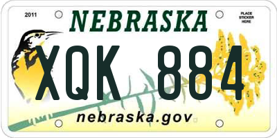 NE license plate XQK884
