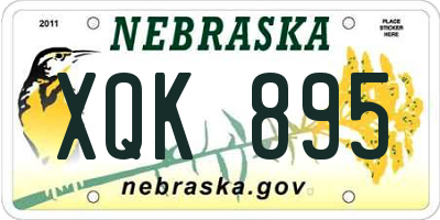 NE license plate XQK895