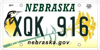 NE license plate XQK916
