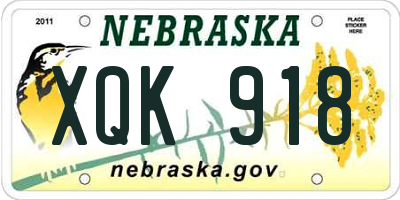 NE license plate XQK918