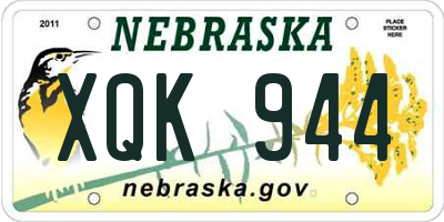 NE license plate XQK944