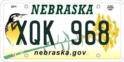 NE license plate XQK968