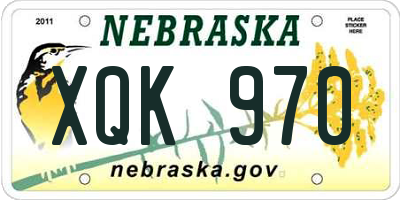NE license plate XQK970