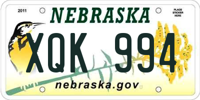 NE license plate XQK994