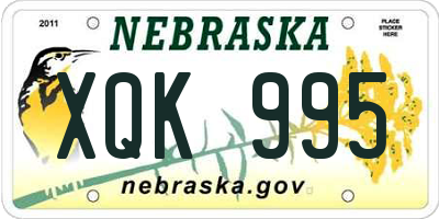 NE license plate XQK995