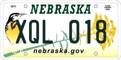 NE license plate XQL018