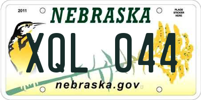 NE license plate XQL044