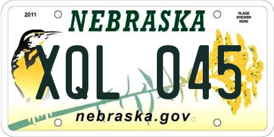 NE license plate XQL045