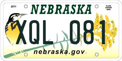 NE license plate XQL081