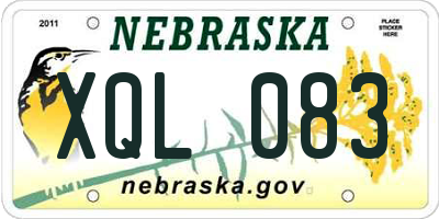 NE license plate XQL083