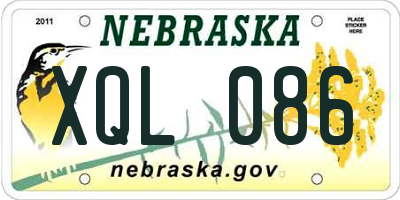 NE license plate XQL086