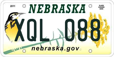 NE license plate XQL088