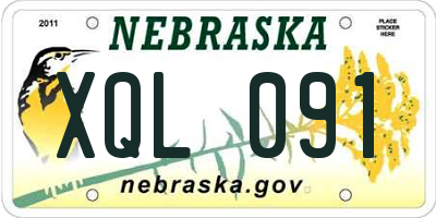 NE license plate XQL091